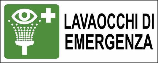 LAVAOCCHI DI EMERGENZA - CARTELLO SEGNALETICO UNI ISO 7010 in Adesivo Resistente, Pannello in Forex, Pannello In Alluminio