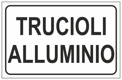 GLOBAL CARTELLO SEGNALETICO - TRUCIOLI ALLUMINIO - Adesivo Extra Resistente, Pannello in Forex, Pannello In Alluminio