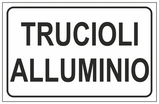 GLOBAL CARTELLO SEGNALETICO - TRUCIOLI ALLUMINIO - Adesivo Extra Resistente, Pannello in Forex, Pannello In Alluminio