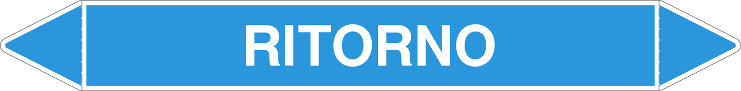 GLOBAL PACCO DA 10 ETICHETTE PER TUBAZIONI - RITORNO - Etichetta Autoadesiva Resistente