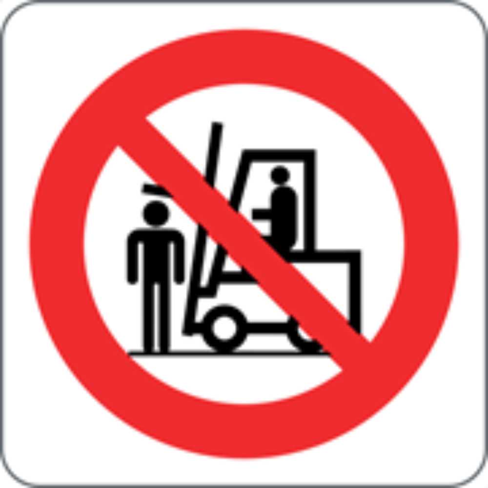 VIETATO SOSTARE SOTTO LE FORCHE - CARTELLO SEGNALETICO QUADRATO ISO 7010 - Adesivo Extra Resistente, Pannello in Forex, Pannello In Alluminio