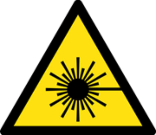 PERICOLO RAGGI LASER - CARTELLO SEGNALETICO TRIANGOLO ISO 7010 - Adesivo Extra Resistente, Pannello in Forex, Pannello In Alluminio