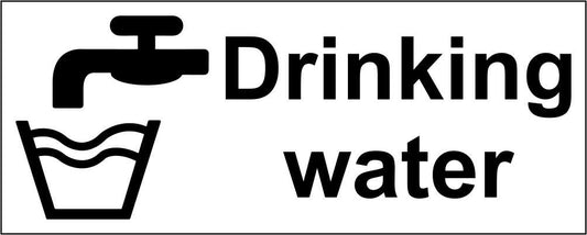 Drinking Water - CARTELLO SEGNALETICO UNI ISO 7010 in Adesivo Resistente, Pannello in Forex, Pannello In Alluminio