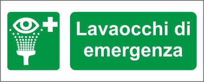 LAVAOCCHI DI EMERGENZA mod 2 - CARTELLO SEGNALETICO UNI ISO 7010 in Adesivo Resistente, Pannello in Forex, Pannello In Alluminio