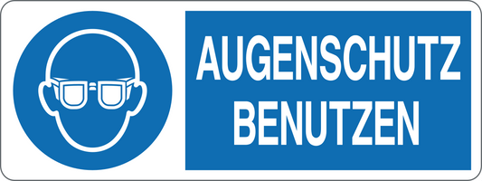 AUGENSCHUTZ BENUTZEN - CARTELLO SEGNALETICO UNI ISO 7010 in Adesivo, Pannello in Forex, Pannello In Alluminio