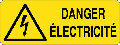 DANGER ELECTRICITE - CARTELLO SEGNALETICO UNI ISO 7010 in Adesivo, Pannello in Forex, Pannello In Alluminio