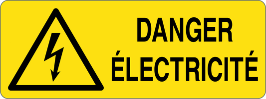 DANGER ELECTRICITE - CARTELLO SEGNALETICO UNI ISO 7010 in Adesivo, Pannello in Forex, Pannello In Alluminio