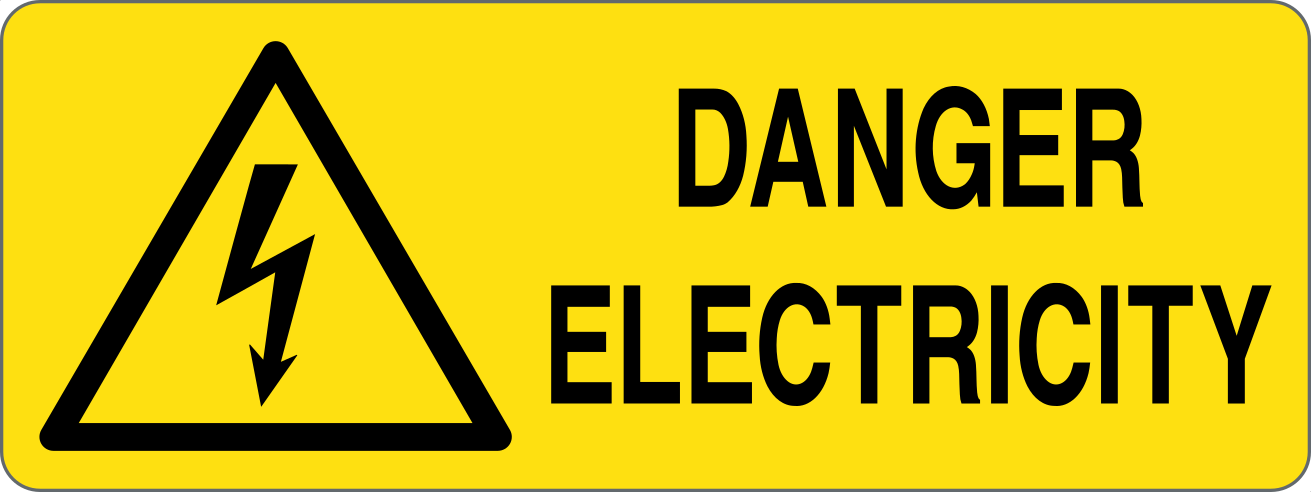 DANGER ELECTRICITY - CARTELLO SEGNALETICO UNI ISO 7010 in Adesivo, Pannello in Forex, Pannello In Alluminio