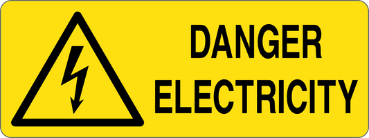 DANGER ELECTRICITY - CARTELLO SEGNALETICO UNI ISO 7010 in Adesivo, Pannello in Forex, Pannello In Alluminio