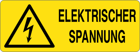 ACHTUNG ELEKTRISCHER SPANNUNG - CARTELLO SEGNALETICO UNI ISO 7010 in Adesivo, Pannello in Forex, Pannello In Alluminio