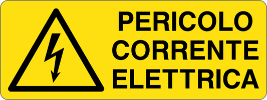 PERICOLO CORRENTE ELETTRICA - CARTELLO SEGNALETICO UNI ISO 7010 in Adesivo, Pannello in Forex, Pannello In Alluminio