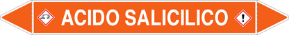 GLOBAL PACCO DA 10 ETICHETTE PER TUBAZIONI - ACIDO SALICILICO - Etichetta Autoadesiva Resistente