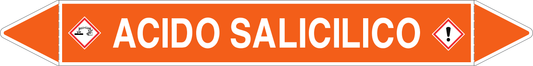 GLOBAL PACCO DA 10 ETICHETTE PER TUBAZIONI - ACIDO SALICILICO - Etichetta Autoadesiva Resistente
