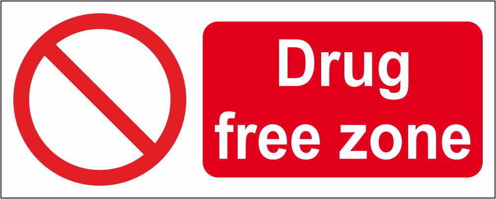 Drug Free Zone - CARTELLO SEGNALETICO UNI ISO 7010 in Adesivo Resistente, Pannello in Forex, Pannello In Alluminio