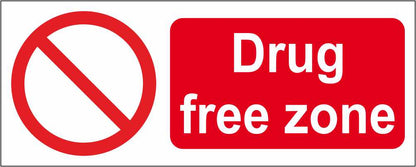 Drug Free Zone - CARTELLO SEGNALETICO UNI ISO 7010 in Adesivo Resistente, Pannello in Forex, Pannello In Alluminio