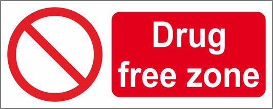 Drug Free Zone - CARTELLO SEGNALETICO UNI ISO 7010 in Adesivo Resistente, Pannello in Forex, Pannello In Alluminio