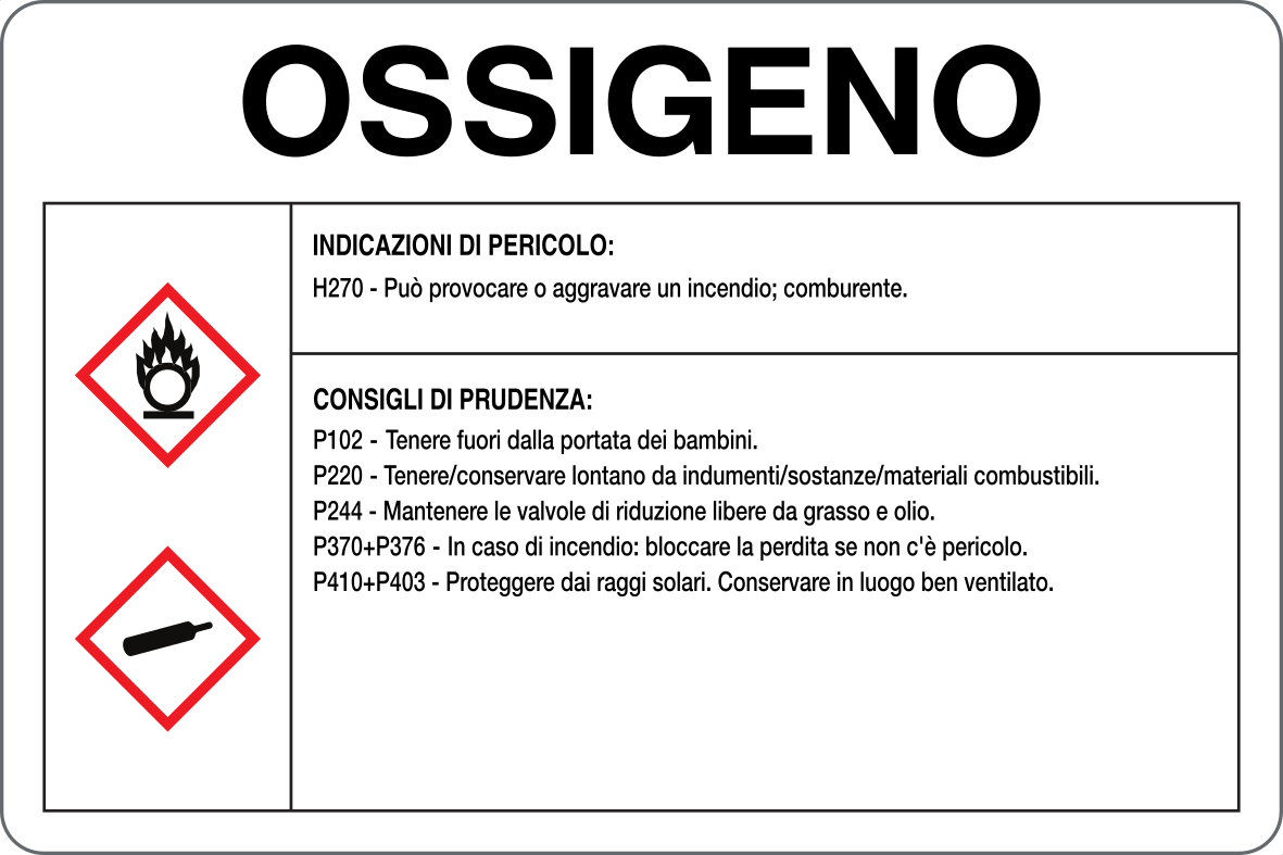 GLOBAL CARTELLO SEGNALETICO - OSSIGENO RISCHI E CONSIGLI DI PRUDENZA - Adesivo Resistente, Pannello in Forex, Pannello In Alluminio