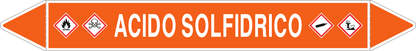 GLOBAL PACCO DA 10 ETICHETTE PER TUBAZIONI - ACIDO SOLFIDRICO - Etichetta Autoadesiva Resistente