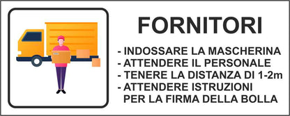 FORNITORI - CARTELLO SEGNALETICO UNI ISO 7010 in Adesivo Resistente, Pannello in Forex, Pannello In Alluminio
