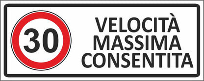 Limite di velocità personalizzato - CARTELLO SEGNALETICO UNI ISO 7010 in Adesivo Resistente, Pannello in Forex, Pannello In Alluminio