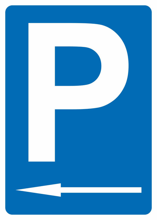 GLOBAL CARTELLO SEGNALETICO - PARCHEGGIO CON FRECCIA MODELLO 2 - Adesivo Resistente, Pannello in Forex, Pannello In Alluminio
