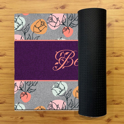 Tappeto zerbino personalizzato - Testo personalizzato con sfondo floreale - con stampa ad alta qualità, ideale per ingressi