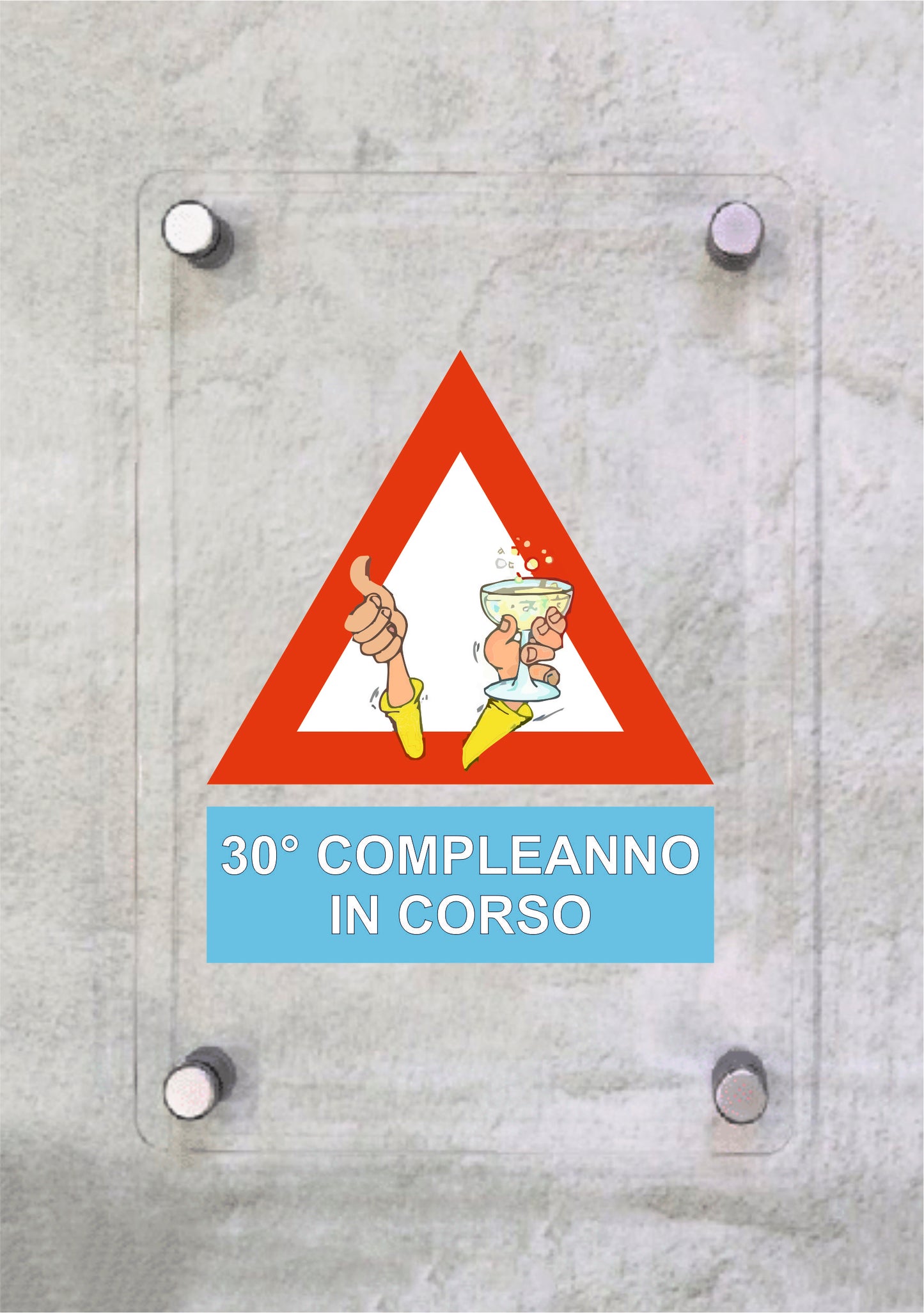 30 ANNI IN CORSO- CARTELLO SEGNALETICO ISO 7010 in Adesivo Resistente, Pannello in Forex, Pannello In Alluminio o in Plexiglas