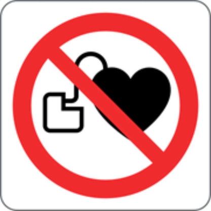 VIETATO L'ACCESSO AI PORTATORI DI PACE MAKER - CARTELLO SEGNALETICO QUADRATO ISO 7010 - Adesivo Extra Resistente, Pannello in Forex, Pannello In Alluminio