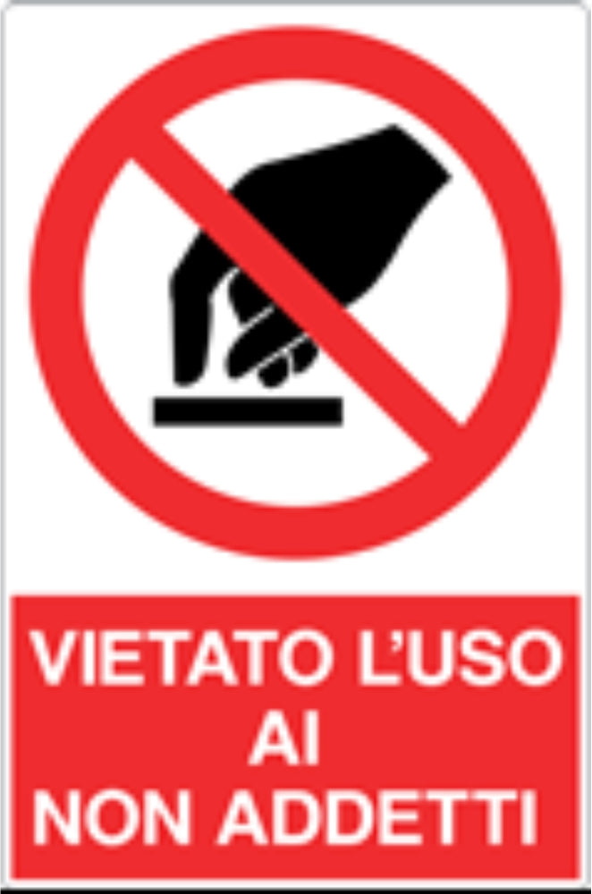 GLOBAL CARTELLO SEGNALETICO - VIETATO L'USO AI NON ADDETTI - Adesivo Resistente, Pannello in Forex, Pannello In Alluminio