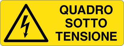 QUADRO SOTTO TENSIONE - CARTELLO SEGNALETICO UNI ISO 7010 in Adesivo, Pannello in Forex, Pannello In Alluminio