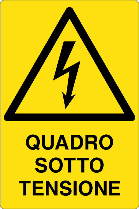 GLOBAL CARTELLO SEGNALETICO - QUADRO SOTTO TENSIONE - Adesivo Resistente, Pannello in Forex, Pannello In Alluminio