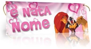 GLOBAL STRISCIONE FONDALE NASCITA - BAMBINA CARTOON - STRISCIONE PERSONALIZZATO IN CARTA O IN BANNER PVC ANCHE DA ESTERNO GARANZIA 5 ANNI