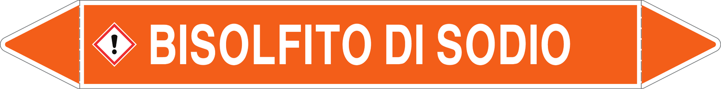 GLOBAL PACCO DA 10 ETICHETTE PER TUBAZIONI - BISOLFITO DI SODIO - Etichetta Autoadesiva Resistente