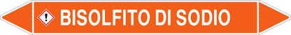 GLOBAL PACCO DA 10 ETICHETTE PER TUBAZIONI - BISOLFITO DI SODIO - Etichetta Autoadesiva Resistente