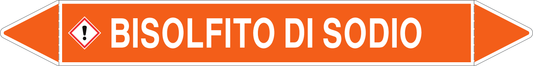 GLOBAL PACCO DA 10 ETICHETTE PER TUBAZIONI - BISOLFITO DI SODIO - Etichetta Autoadesiva Resistente