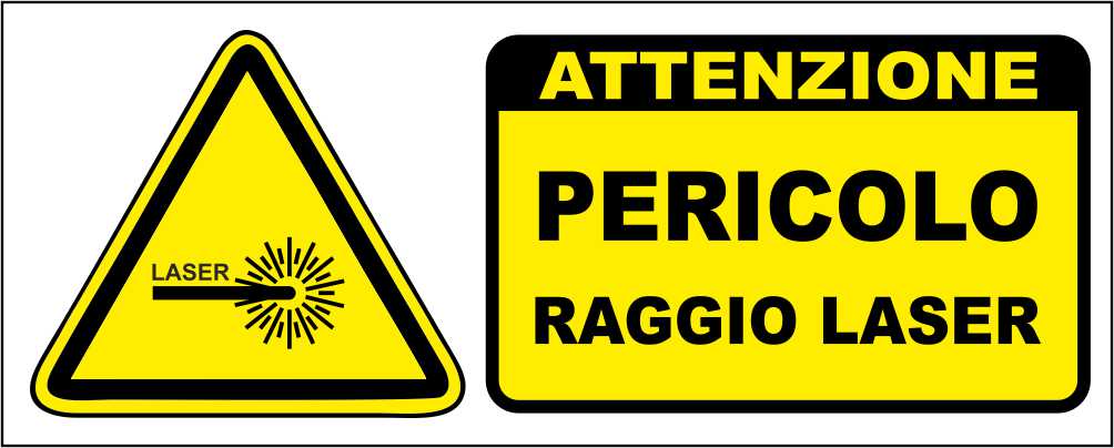 PERICOLO RAGGIO LASER - CARTELLO SEGNALETICO UNI ISO 7010 in Adesivo Resistente, Pannello in Forex, Pannello In Alluminio