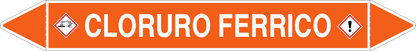 GLOBAL PACCO DA 10 ETICHETTE PER TUBAZIONI - CLORURO FERRICO - Etichetta Autoadesiva Resistente