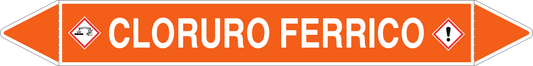 GLOBAL PACCO DA 10 ETICHETTE PER TUBAZIONI - CLORURO FERRICO - Etichetta Autoadesiva Resistente