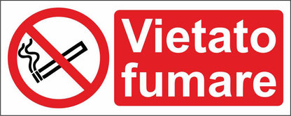 Vietato fumare mod 2 - CARTELLO SEGNALETICO UNI ISO 7010 in Adesivo Resistente, Pannello in Forex, Pannello In Alluminio