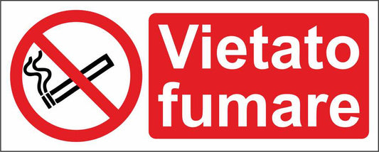 Vietato fumare mod 2 - CARTELLO SEGNALETICO UNI ISO 7010 in Adesivo Resistente, Pannello in Forex, Pannello In Alluminio