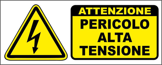 PERICOLO ALTA TENSIONE - CARTELLO SEGNALETICO UNI ISO 7010 in Adesivo Resistente, Pannello in Forex, Pannello In Alluminio