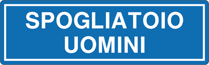 SPOGLIATOIO UOMINI - CARTELLO SEGNALETICO UNI ISO 7010 in Adesivo, Pannello in Forex, Pannello In Alluminio