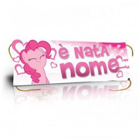 GLOBAL STRISCIONE FONDALE NASCITA - PONY - IN CARTA O IN BANNER PVC ANCHE DA ESTERNO GARANZIA 5 ANNI