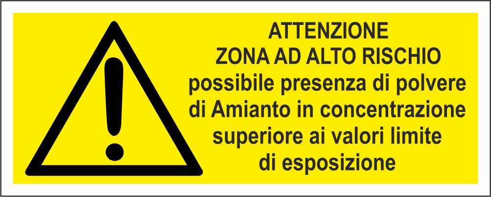 Pericolo amianto - CARTELLO SEGNALETICO UNI ISO 7010 in Adesivo Resistente, Pannello in Forex, Pannello In Alluminio