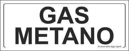 GAS METANO SCRITTA - CARTELLO SEGNALETICO UNI ISO 7010 in Adesivo Resistente, Pannello in Forex, Pannello In Alluminio