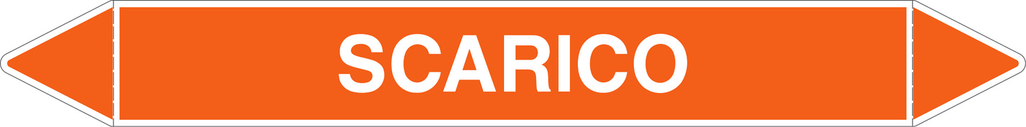 GLOBAL PACCO DA 10 ETICHETTE PER TUBAZIONI - SCARICO mod 2 - Etichetta Autoadesiva Resistente