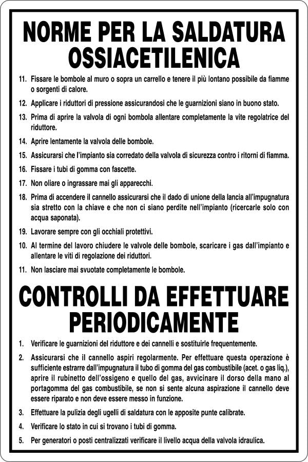 GLOBAL CARTELLO SEGNALETICO - SALDATURA OSSIACETILENICA - Adesivo Resistente, Pannello in Forex, Pannello In Alluminio