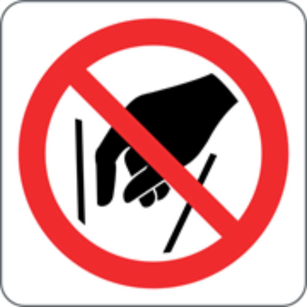 VIETATO INTRODURRE LE MANI - CARTELLO SEGNALETICO QUADRATO ISO 7010 - Adesivo Extra Resistente, Pannello in Forex, Pannello In Alluminio