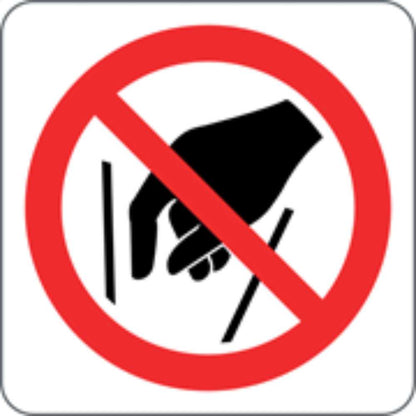 VIETATO INTRODURRE LE MANI - CARTELLO SEGNALETICO QUADRATO ISO 7010 - Adesivo Extra Resistente, Pannello in Forex, Pannello In Alluminio