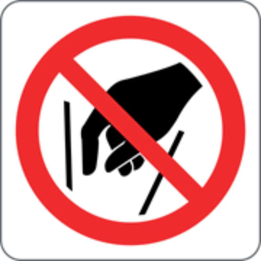 VIETATO INTRODURRE LE MANI - CARTELLO SEGNALETICO QUADRATO ISO 7010 - Adesivo Extra Resistente, Pannello in Forex, Pannello In Alluminio